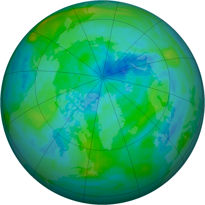 Arctic ozone map for 28 September 1983